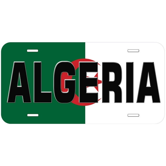 Algeria Flag With Country Name Novelty Car Auto License Plate