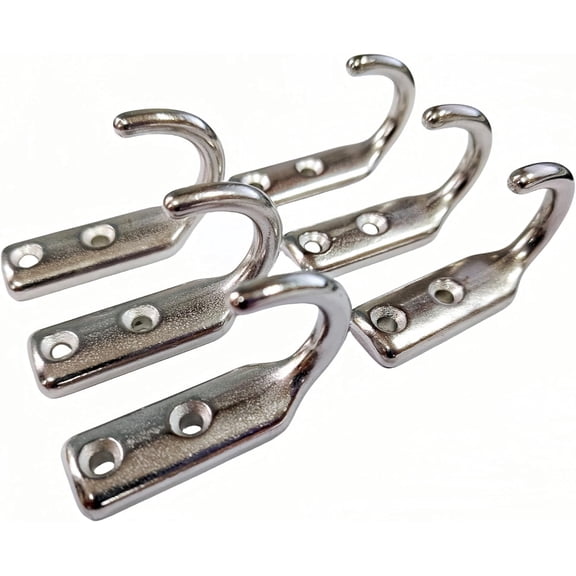 Heavy Duty Stainless Steel 316 Wall Hooks, Marine Grade Wall Hanger Key Hook Wall Mounted Coat Hook Hanging Garage Hook Storage Hooks Screw Utility Hooks (6Pack)