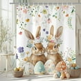 thumbnail image 5 of Hometravel Easter Themed Bathroom Shower Curtain, Fabric Linen Curtain with 12 Hooks, No Drill Easy Installation Curtain for Bathroom, Holiday Decor for Tub and Shower Area, 5 of 6