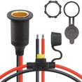 thumbnail image 2 of Waterproof 12V Car Cigarette Lighter Socket Plug | Dustproof Power Outlet for Vehicles, GPS, Phones, Cameras, Easy Installation, Black, 2 of 8