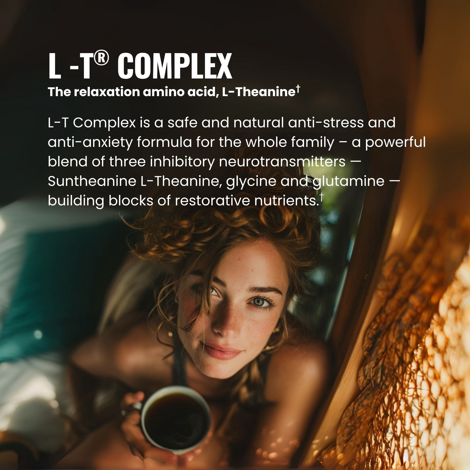 L-T® Complex L-Theanine 100 mg Stress Support Supplement with L-Glutamine and  Glycine, 60 Capsules