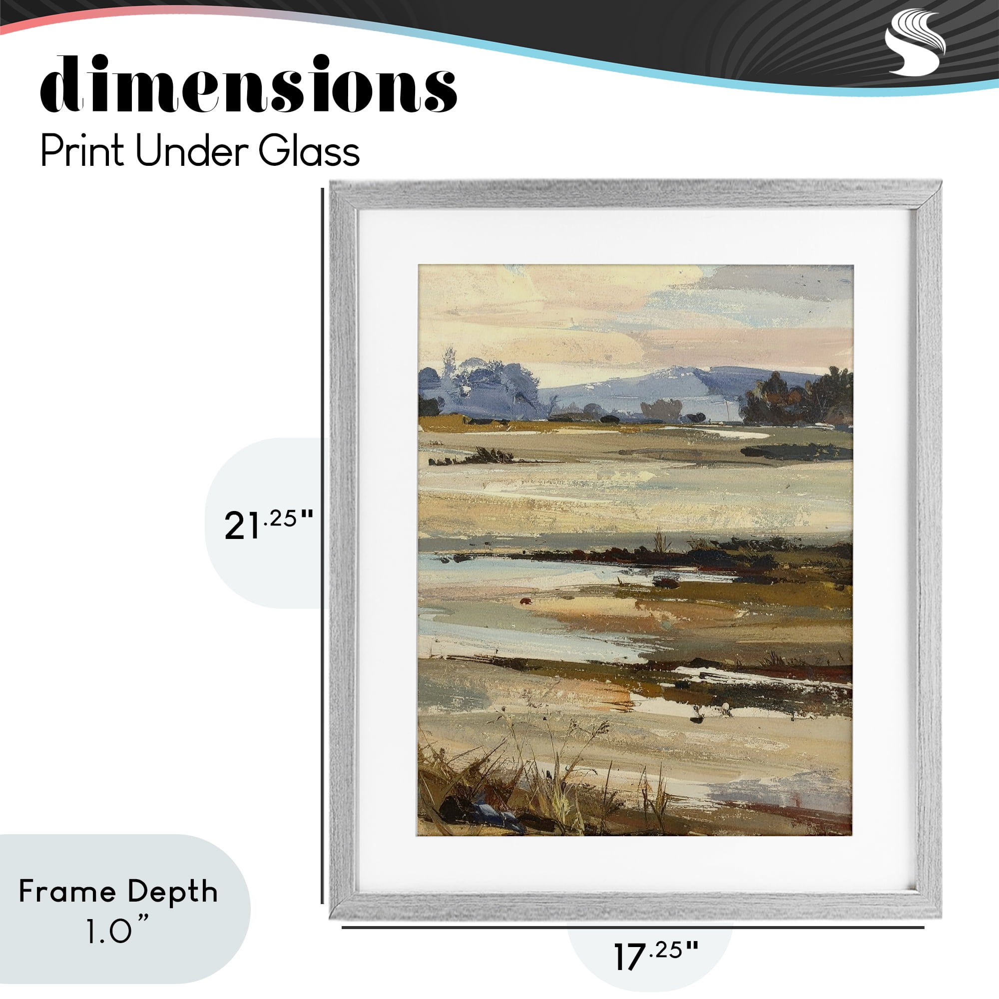 Stupell Industries Distant Horizon Portrayal Gray Framed Print Under Glass, design by Alonza Saunders
