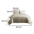 thumbnail image 5 of 3 Piece Crinkle Queen Size Coverlet Set with Vertical Stitching, Pink- Saltoro Sherpi, 5 of 5