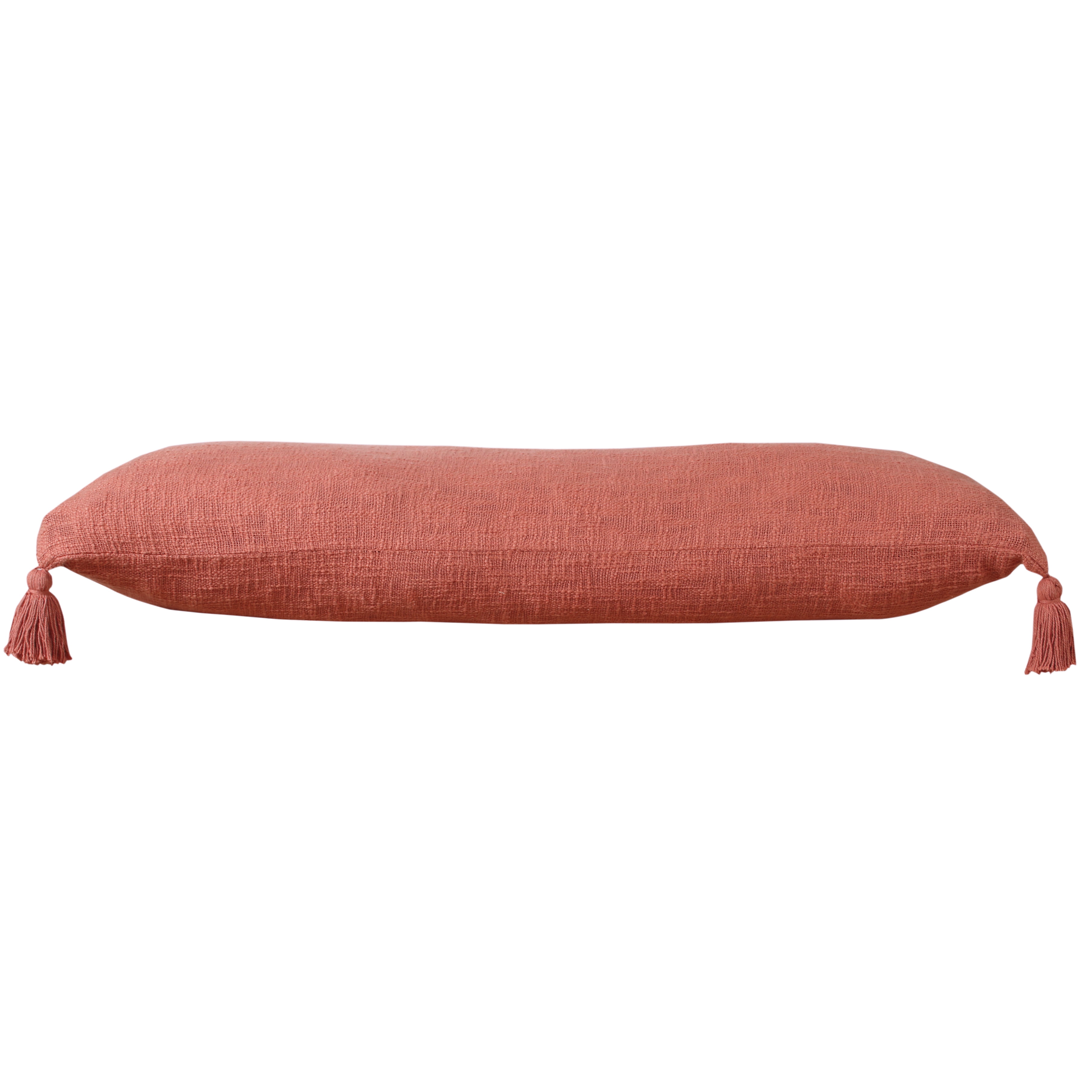 Ox Bay 14" x 36" Hand-Woven Red/ Orange Solid Organic Cotton Pillow Cover