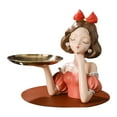thumbnail image 2 of Baoblaze Resin Young Lady Statue Key Holder Tray Candy Dish for Mantelpiece Versatile Orange, 2 of 8