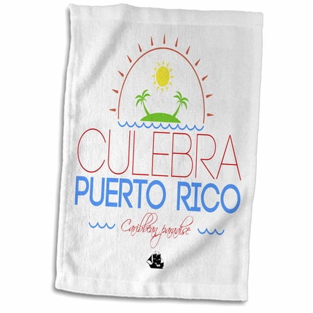 3dRose Culebra  Puerto Rico  Caribbean paradise text and image - Towel  15 by 22-inch (twl_304266_1)