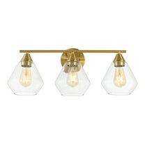 SAFAVIEH Amani 3-Light LED Brass Metal Wall Sconce with Clear Shade