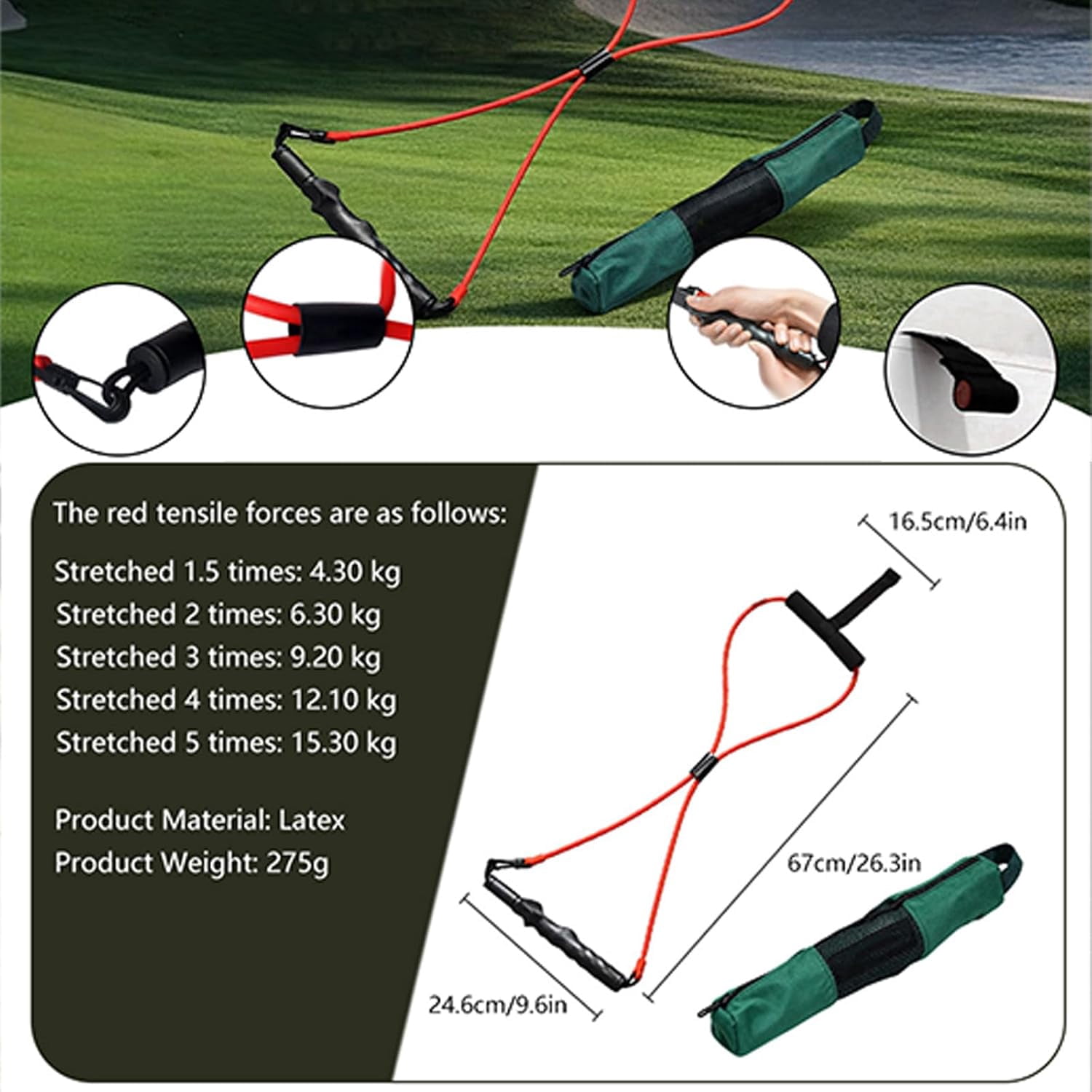 A99 Golf Men & Women Exercise Resistance Bands Comfort Handles Great for Workouts Physical Therapy Yoga Exercise Bands Pull up Bands, Red