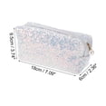 thumbnail image 3 of Unique Bargains 1 Pc Women Portable Sparkly Sequin Makeup Bag for Business Travel Vacation Polyester White, 3 of 3