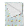 thumbnail image 2 of Ice Cream Soft Flannel Fleece Blanket, Pastel Colored Hipster Pattern with Abstract Ice Cream and Popsicles Summertime, Cozy Plush for Indoor and Outdoor Use, 50" x 70", Multicolor, by Ambesonne, 2 of 5
