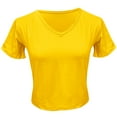 thumbnail image 5 of Womens Tops Soft Workout Slim Casual Short Sleeved V Neck Crop Top Polyester & Spandex Lightweight Breathable Perfect for Daily Life & Sports Package Size: 25X25X2Cm L Shirts for Women, 5 of 5