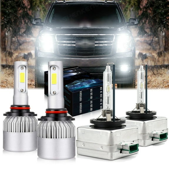 9005 D3S Xenon bulbs for 2018-20 Chevy Suburban 2015 Tahoe LED Headlights High Low Beam 4pc