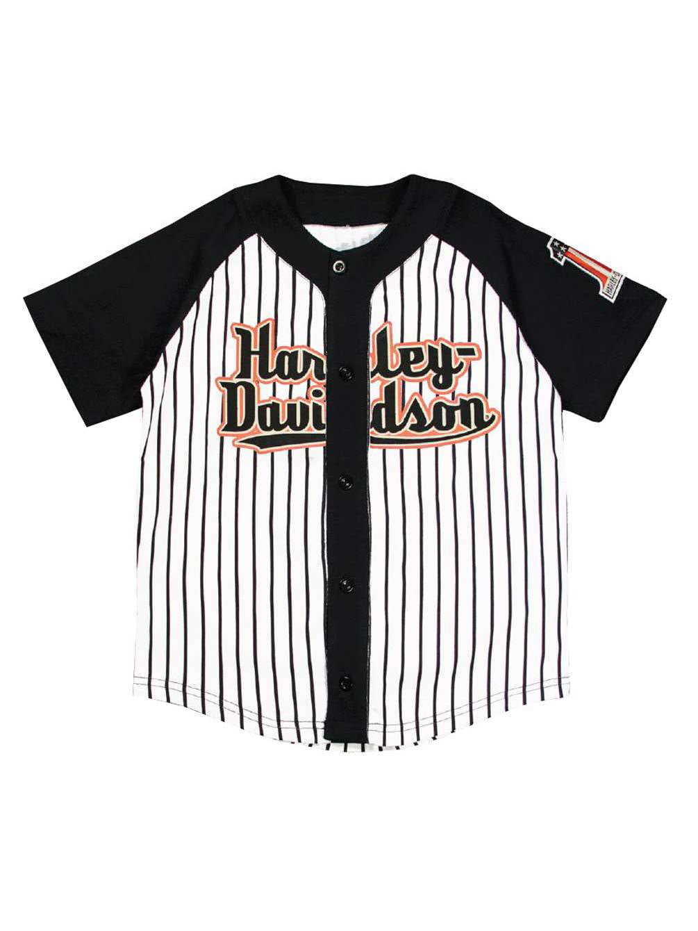 Harley-Davidson - Big Boys' Striped Baseball Jersey, Black & White ...
