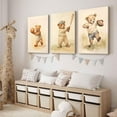 thumbnail image 4 of Teddy Bear Sports Nursery Animal Canvas Wall Art Cute Woodland Baby Bear Rugby Wall Decor Pictures Football Basketball Baseball Kids Room Posters Prints for Children Bedroom(only canvas), 4 of 6