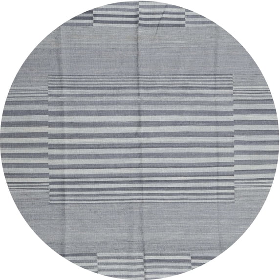 Ahgly Company Indoor Round Contemporary Light Slate Gray Abstract Area Rugs, 5' Round