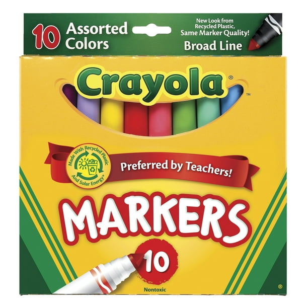 Crayola Original Broad Line Markers, Assorted Bright And Bold Colors