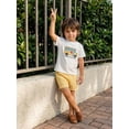 thumbnail image 6 of BemeyourBBs Toddler Baby Boy Back to School Outfit Pre Kindergarten Outfits Little Baby Boy Summer Clothes Cute Bus Embroidered Short Sleeve T-shirt and Pockets Plaid Shorts 2 Piece Summer Set, 6 of 9