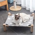 thumbnail image 5 of Cama de hamaca para gatos Cama elevada de madera para gatos Cama para dormir para mascotas lavable y extraíble Cama para gatos transpirable Apta para gatos y cachorros en interiores y exteri, 5 of 5