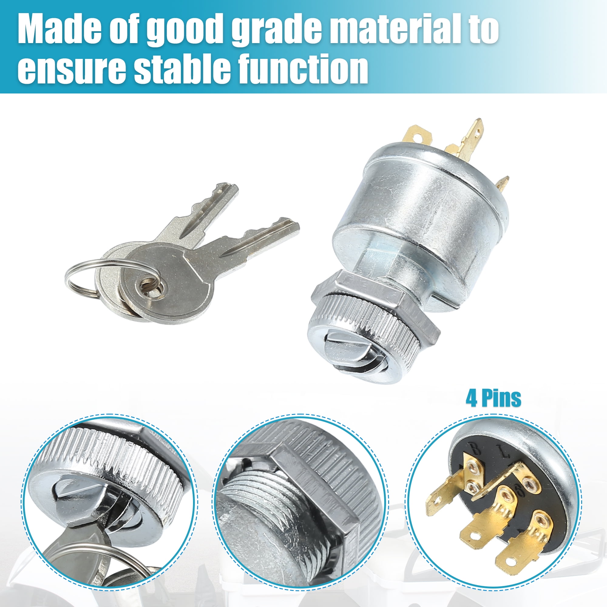 1 Set Ignition Switch with Keys Replacement for EZGO GAS and Electric TXT for Medalist 1981-UP