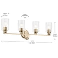 thumbnail image 3 of 55227CPZFLU Kichler Lighting Gioe - 4 Light Bath Vanity-10.5 Inch Tall and 32.25 Inch Wide-Champagne Bronze Finish-Clear Fluted Glass Color, 3 of 6