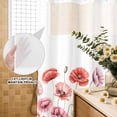 thumbnail image 3 of No Hook Shower Curtain, Red Pink Poppy Shower Curtains for Bathroom with See Through Top Window, Spring Summer Farmhouse Floral Botanical Waterproof & Washable Bath Curtain 60"x72", 3 of 9