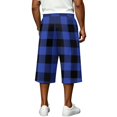 thumbnail image 6 of JoveMarine Men's Plaid Cargo Shorts Loose - Summer Work Shorts with Multiple Pockets, Knee-Length Relaxed Fit for Daily Wear,Blue L, 6 of 6