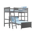 thumbnail image 3 of Max & Lily Solid Wood L-Shaped Twin over Twin Bunk Bed with Bookcase for Kids, Grey, 3 of 8