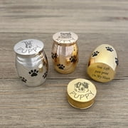 Engravable Pet Portrait Paw Print Mini Urn Personalized Dog Cat Picture Cremation Ashes Holder Custom Memorial Keepsake Vet Jewelry Box