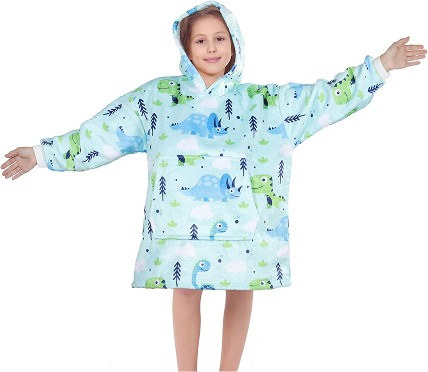 Moderong Wearable Blanket Hoodie, Oversized Flannel Comfy Sweatshirt for Adults,Warm Cozy Hooded Body Blanket