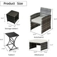 thumbnail image 2 of 6 Piece Patio Furniture Conversation Set with Ottoman, Outdoor Black&Grey Wicker Chair and Table Set with Beige Cushion, Balcony Furniture for Apartments. (Black), 2 of 6