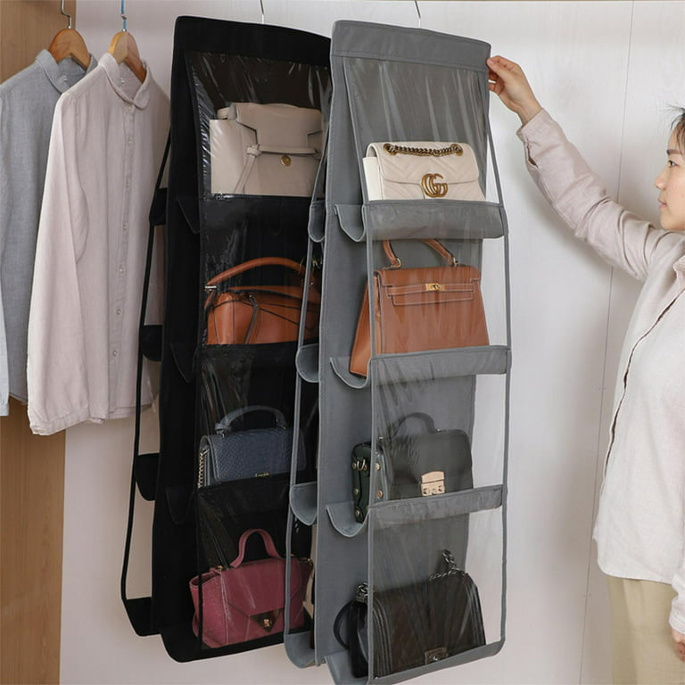 Zober Hanging Purse Organizer For Closet Clear Handbag Organizer