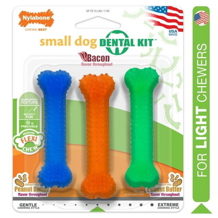 UPC: 0018214841098 | Nylabone FlexiChew Dog Dental Pack Variety X-Small/Petite – Up to 15 lbs. (3 Count)