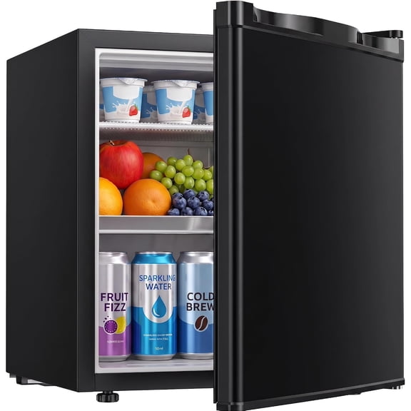 1.7 Cu.Ft Mini Fridge with Freezer, Small Refrigerator, Black