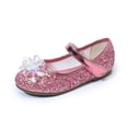 thumbnail image 5 of VeFlora Girls Dress Shoes, Glitter Princess Shoe, Flower Mary Jane Low Heels, Party Wedding Prom Footwear for Toddler Kids(Pink/11-11.5 Years Big kids), 5 of 8