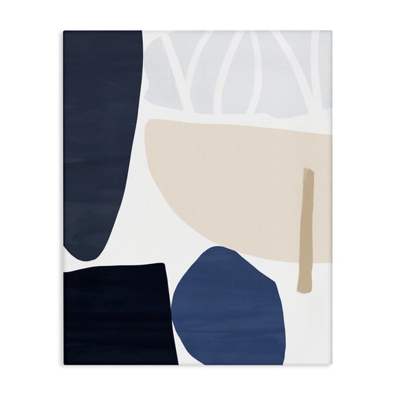 Stupell Industries Contemporary Abstract Shape Collage Modern Blue Pink Beige Canvas Art, 16 x 20, by Victoria Barnes