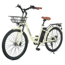 26" Electric Bike for Adults 7 Speed 20mph 500W Ebike for Women Men Seniors, White