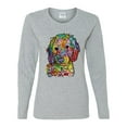 thumbnail image 3 of Dean Russo Sweet Poodle Dog Lover Womens Graphic Long Sleeve T-Shirt, Heather Grey, XX-Large, 3 of 6