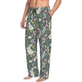 thumbnail image 3 of Kdxio Retro Bunny Floral Print Men's Sleep Pajama Pant Lounge Pants with Pockets, 3 of 8