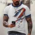 thumbnail image 2 of Men's Summer Graphic Print T-Shirt, Independence Day Theme with Soft Cotton Blend for Casual and Sporty Looks ,Royal Blue L, 2 of 5