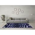 thumbnail image 3 of Ahgly Company Indoor Round Abstract Blue Contemporary Area Rugs, 6' Round, 3 of 4
