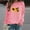 Pink, variant on Jsaierl Women's Crewneck Sweatshirts Plus Size Trendy Sunflower Print Sweatshirt Top Long Sleeve Workout Fall Pullover Sweatshirts