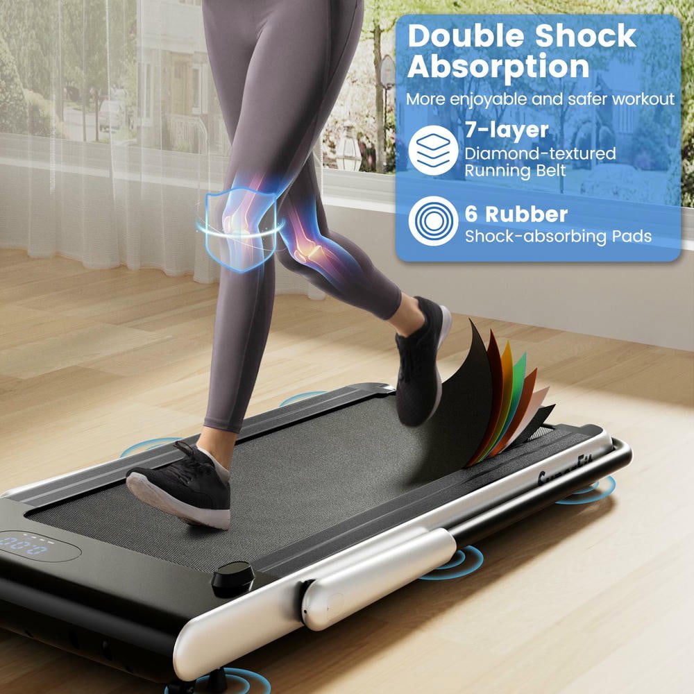 Resenkos 3 HP 3-in-1 Folding Treadmill with App Connectivity and Speakers - Silver