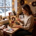 thumbnail image 2 of DIY Christmas 3D Pearl Diamond Painting Art Kit with Frame, Sparkling Raised Bead Christmas Wall Decor for Home Decoration and Gift (Cookie cat), 2 of 5
