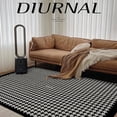 thumbnail image 4 of Light Luxury French Modern Plaid Living Room Carpet Bedroom Bedside Retro Striped Large Area Decorative Rugs Non-slip Floor Mat My Lux Decor Round, 4 of 13