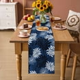thumbnail image 2 of Blue Black Flowers Table Runner 72 Inches, Modern Abstract Blooms Floral Bed Runner Dresser Scarves Tabletop for Indoor Outdoor Parties/Ceremony/Banquet, 13" x 72", 2 of 9