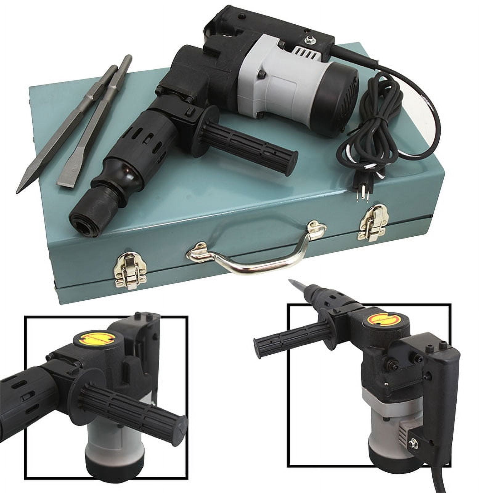 1000W 1-1/2" Electric Jack Hammer Concrete Breaker, with Chisel Bits&Case