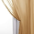 thumbnail image 5 of Pom-Pom Tassel Window Drapes, (Set of 2) Multipurpose Sheer Curtains, Pom-Pom Collection, 60" x 84" Gold, 5 of 6