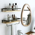 thumbnail image 5 of YasTant 10” x 42.3” Rustic Wood Floating & 2-Tier Storage Shelves + Antique Black (2 Count), 5 of 7