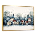 thumbnail image 2 of Designart "Enchanting Christmas Village I" Landscapes Framed Wall Art - Traditional Blue Winter Landscape Hallway Framed Wall Art Decor, 2 of 6