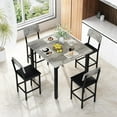 thumbnail image 3 of LinkRomat 5-Piece Dining Table Set for 4, Counter Height Kitchen Table and Chairs, Modern Small Dining Room Table Set with Upholstered Seats for Apartment or Small Spaces, Gray, 3 of 7